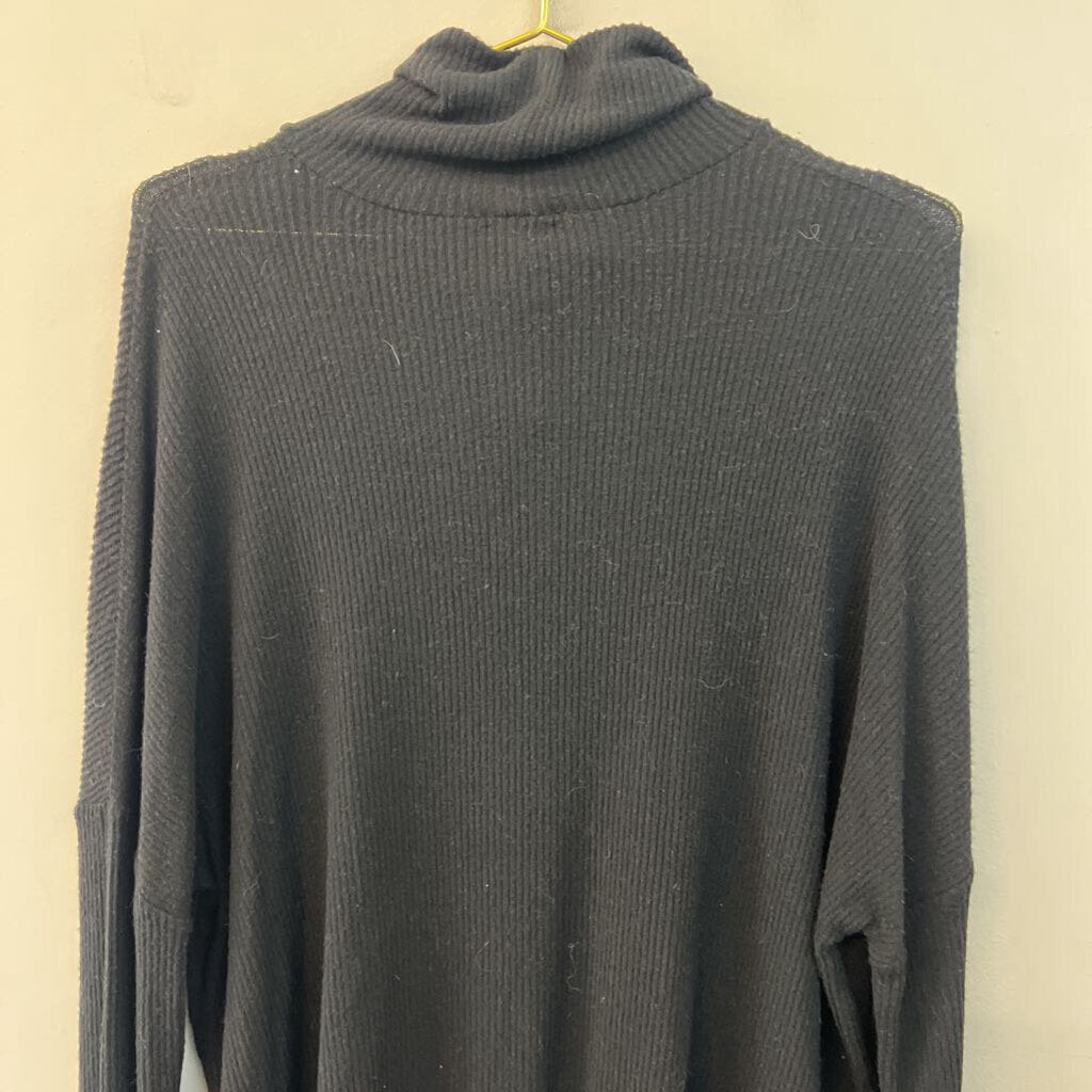 Aerie Black Ribbed Turtleneck Top Extra Large