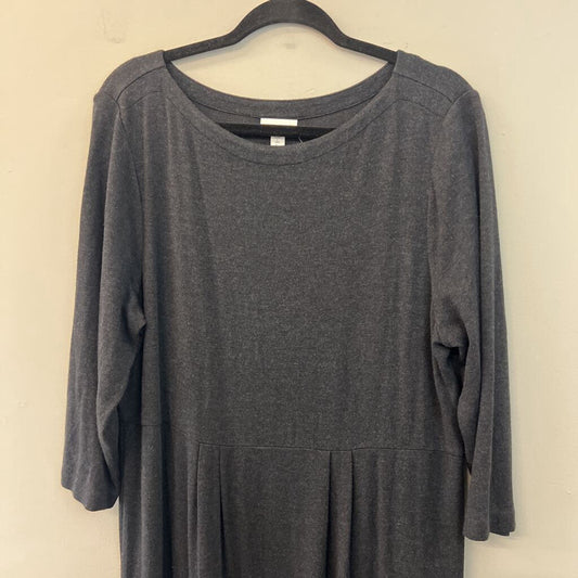 J Jill Grey Long Sleeve Maxi Dress Large Tall