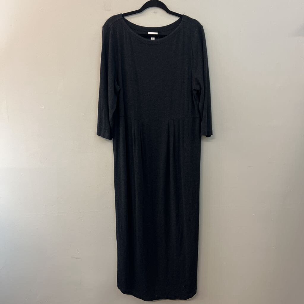 J Jill Grey Long Sleeve Maxi Dress Large Tall