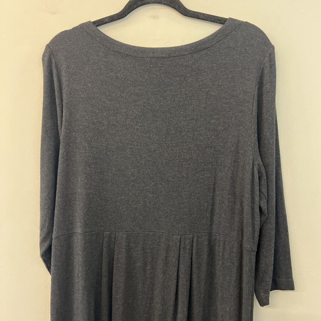J Jill Grey Long Sleeve Maxi Dress Large Tall
