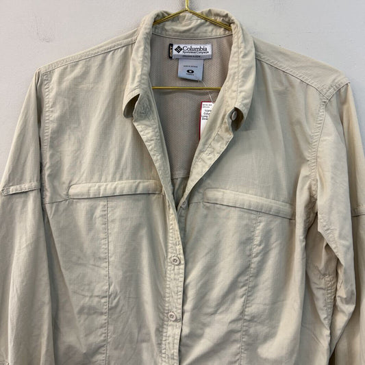 Columbia Brown Long Sleeve Button Down Top Medium
