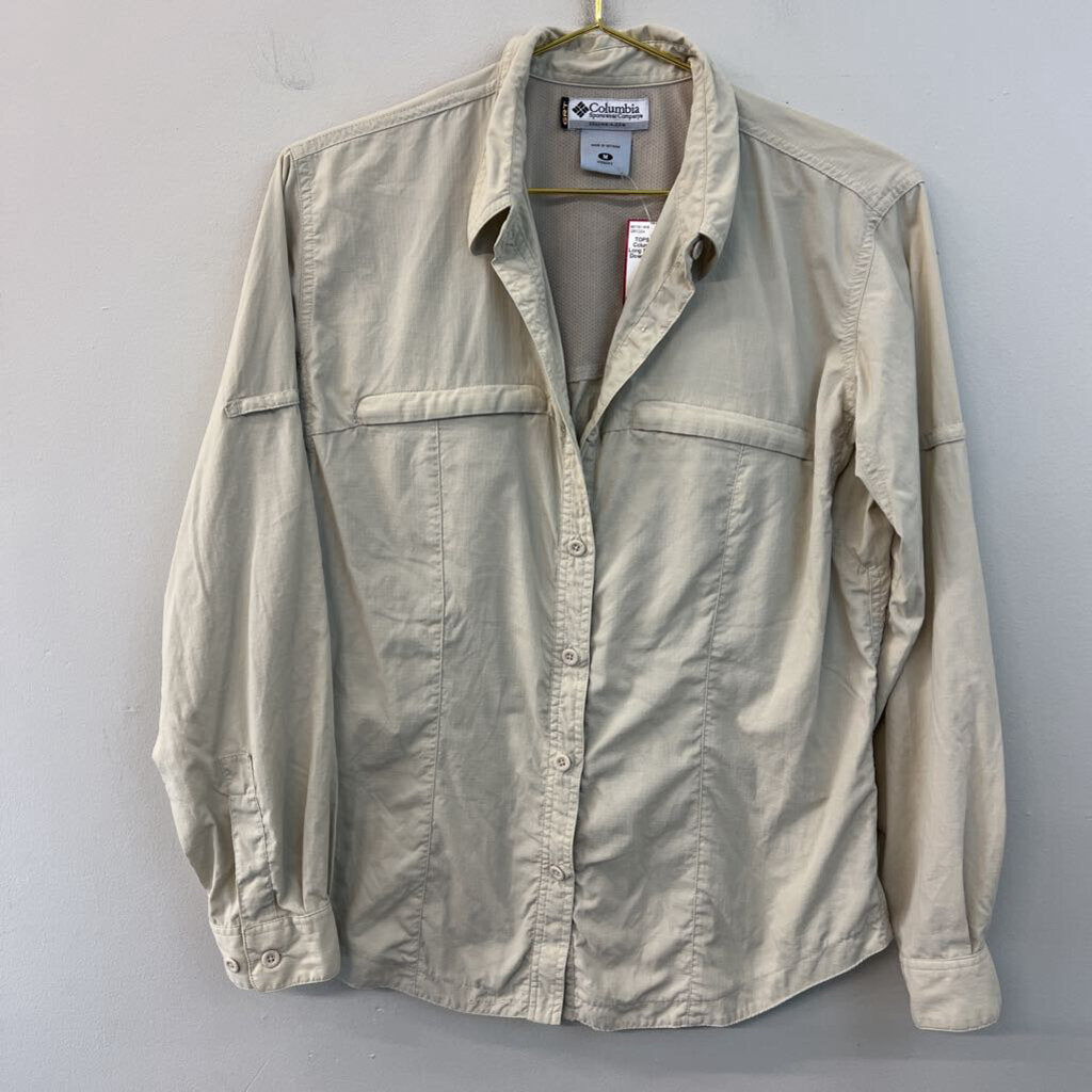 Columbia Brown Long Sleeve Button Down Top Medium