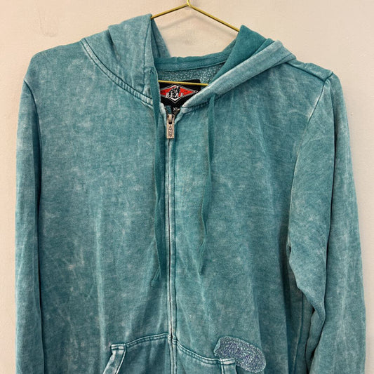 Bear Blue Long Sleeve Zip Up Hoodie Extra Large