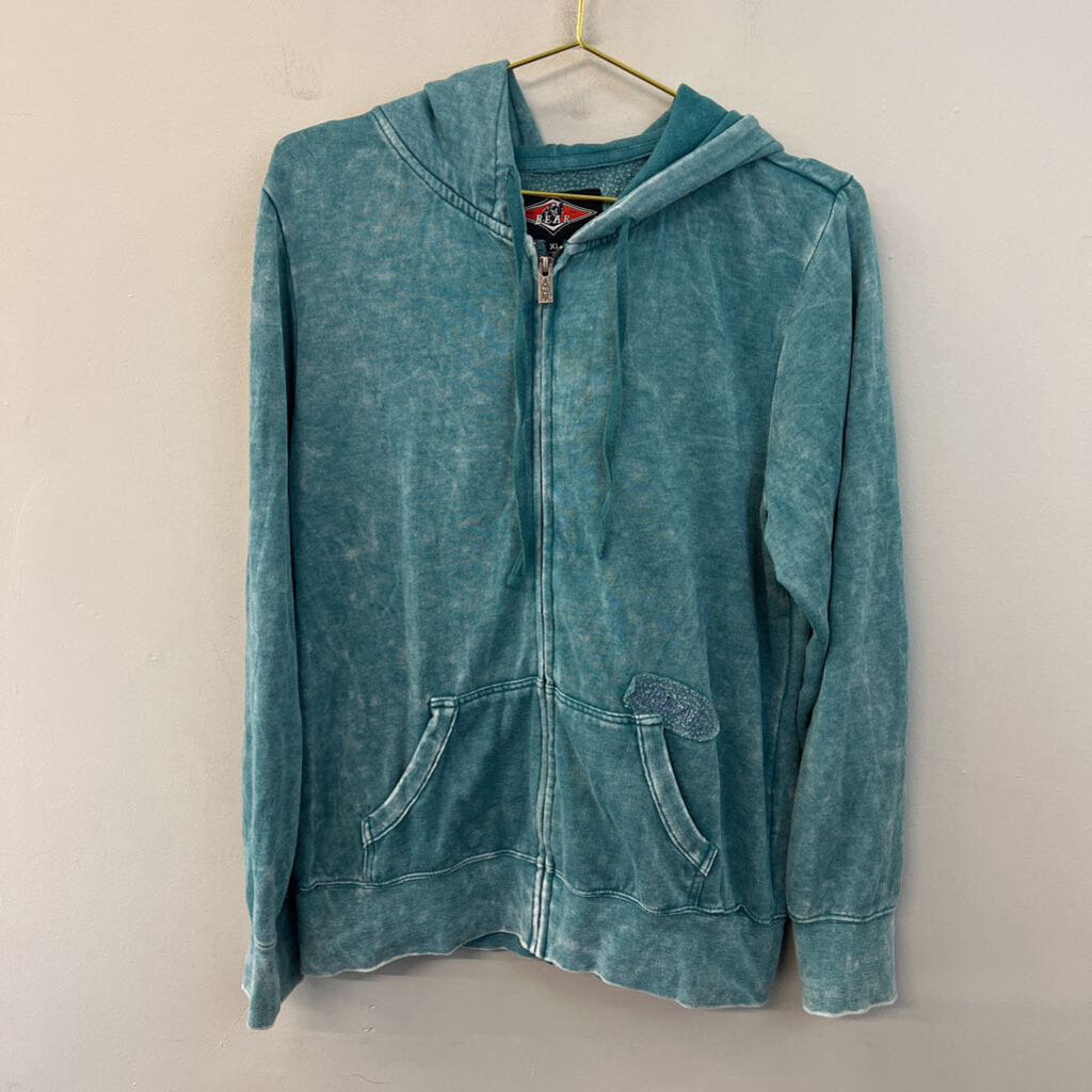 Bear Blue Long Sleeve Zip Up Hoodie Extra Large