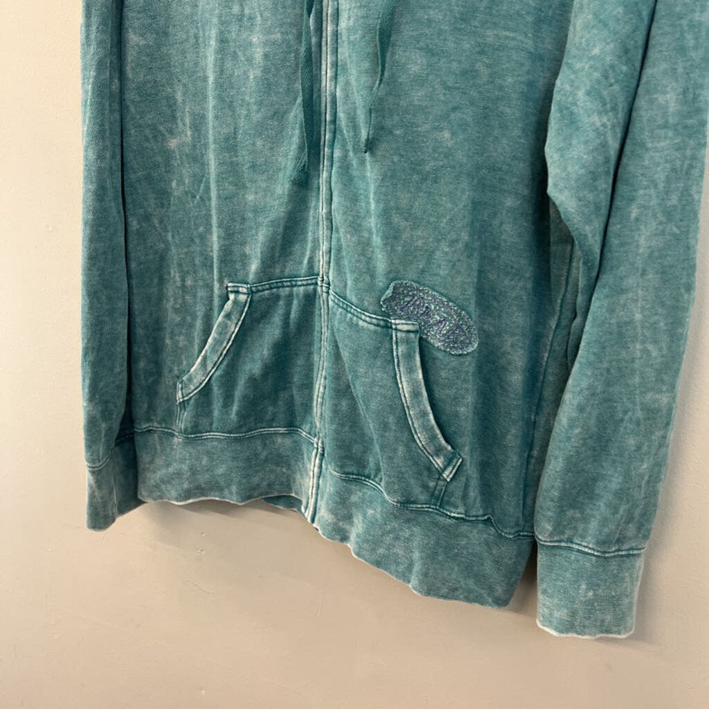 Bear Blue Long Sleeve Zip Up Hoodie Extra Large