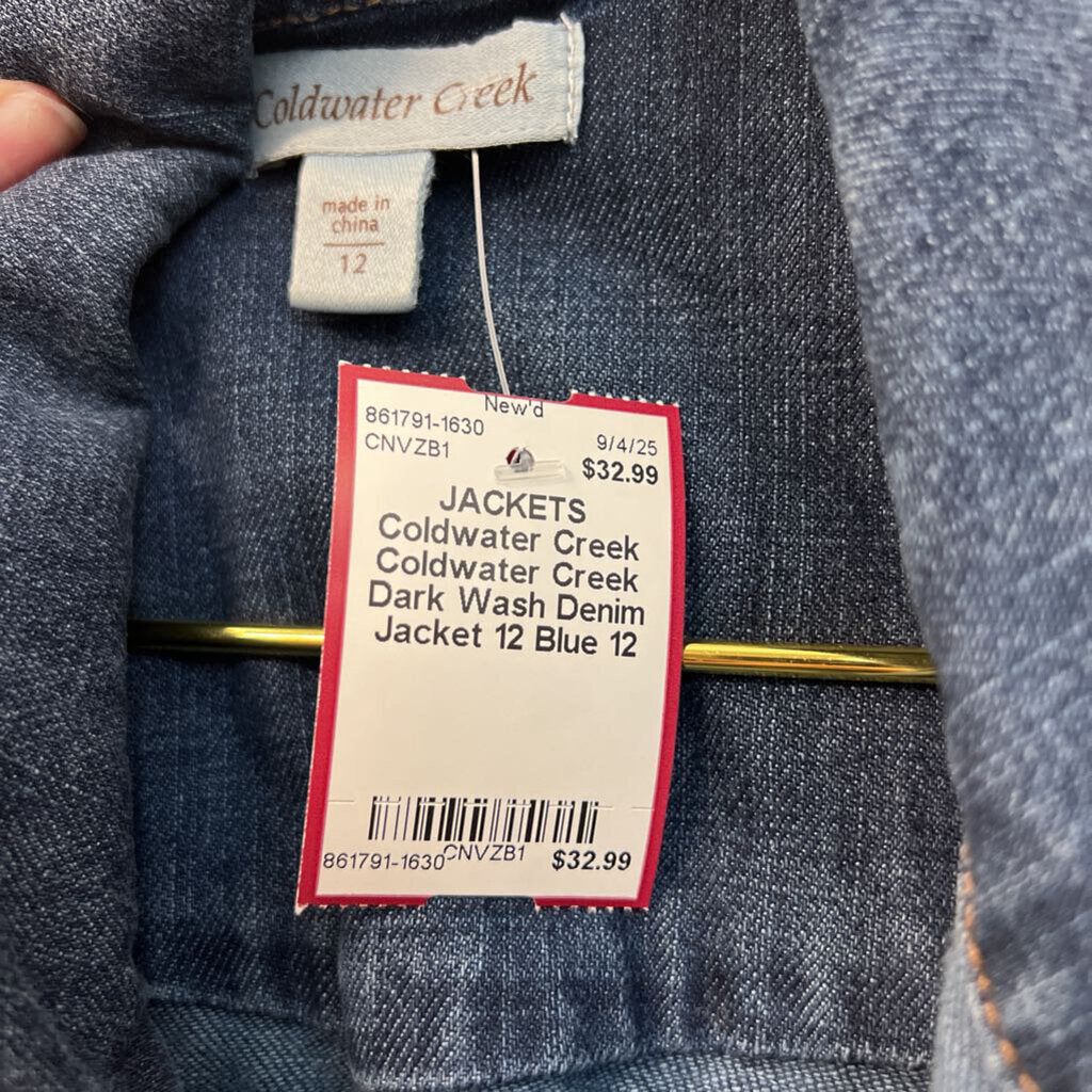 Coldwater Creek Dark Wash Denim Jacket 12