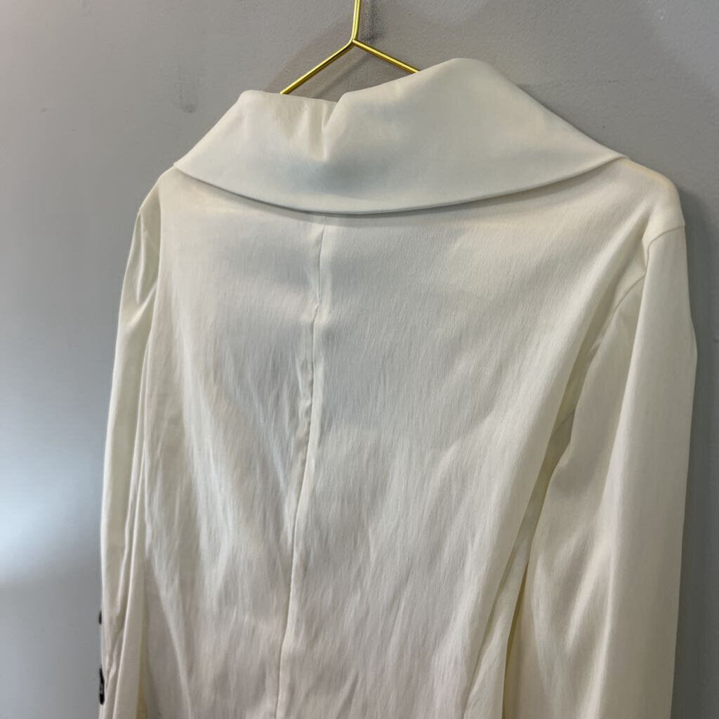 Jackie Jon Cream/ Black Detail Long Sleeve Wrap Top 14