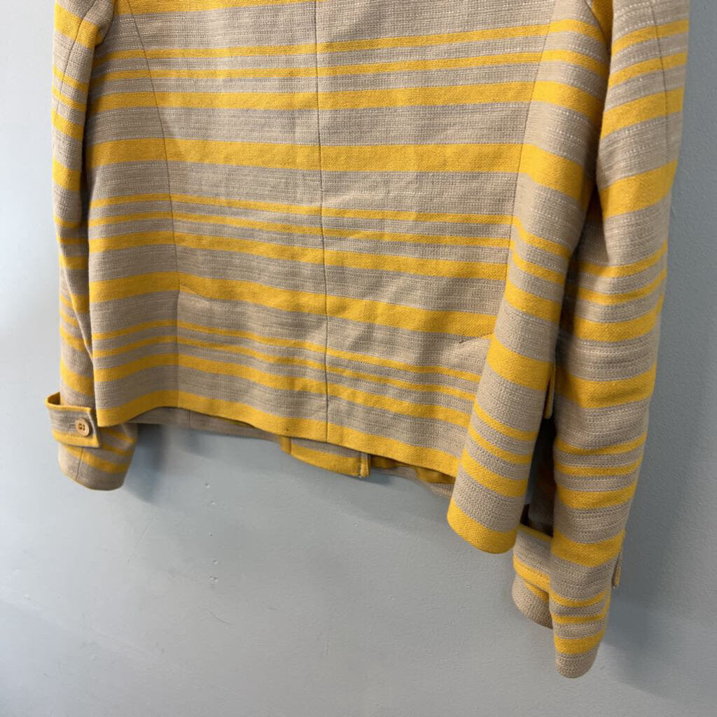 Talbots Grey/ Yellow Striped Double Breasted Jacket 10