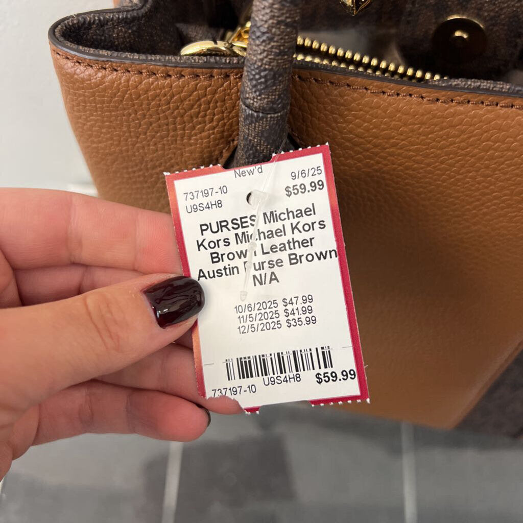 Michael Kors Brown Leather Austin Purse