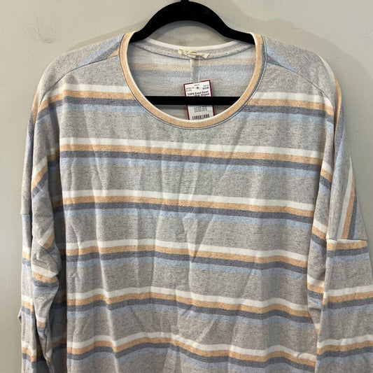 Easel Grey/ Multi Striped Long Sleeve Top Large