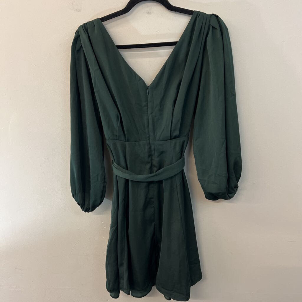 Banana Republic Green Silky Long Sleeve Tie Waist Dress 4