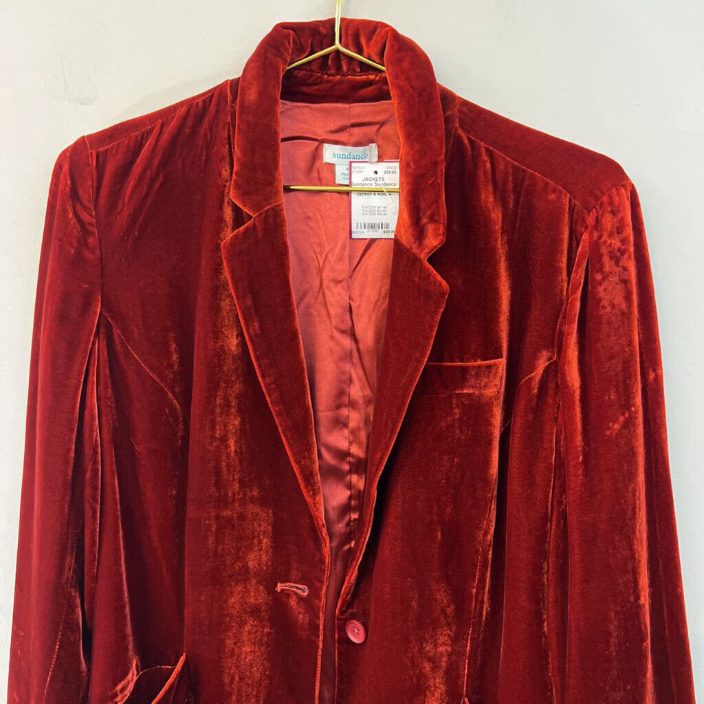 Sundance Red Velvet Blazer Jacket 4