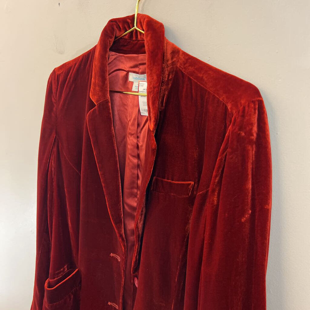 Sundance Red Velvet Blazer Jacket 4
