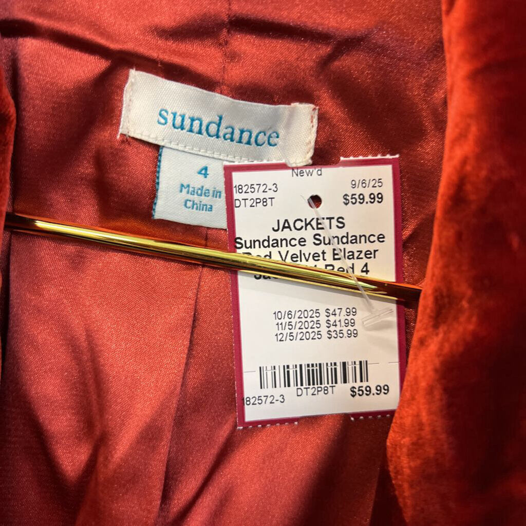 Sundance Red Velvet Blazer Jacket 4