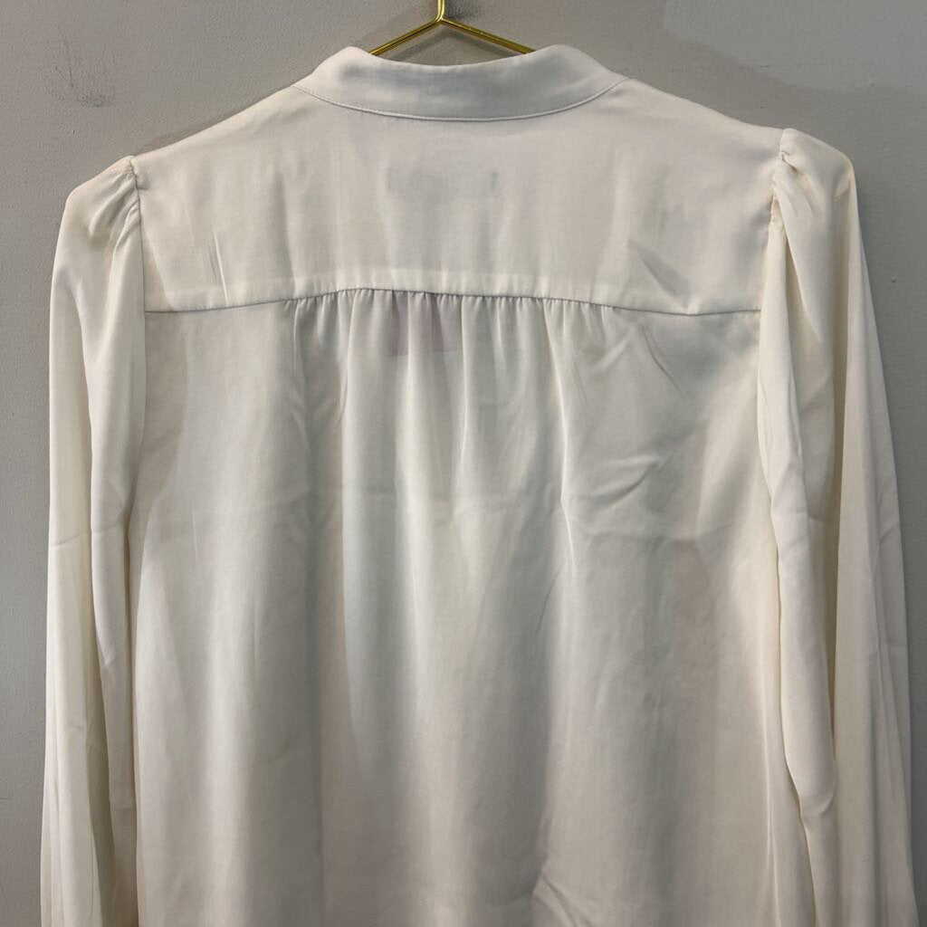 Banana Republic White Silky Long Sleeve Top Small