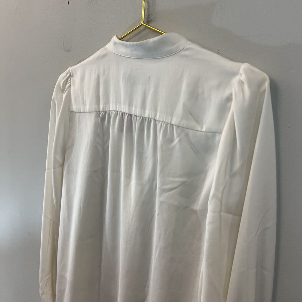 Banana Republic White Silky Long Sleeve Top Small