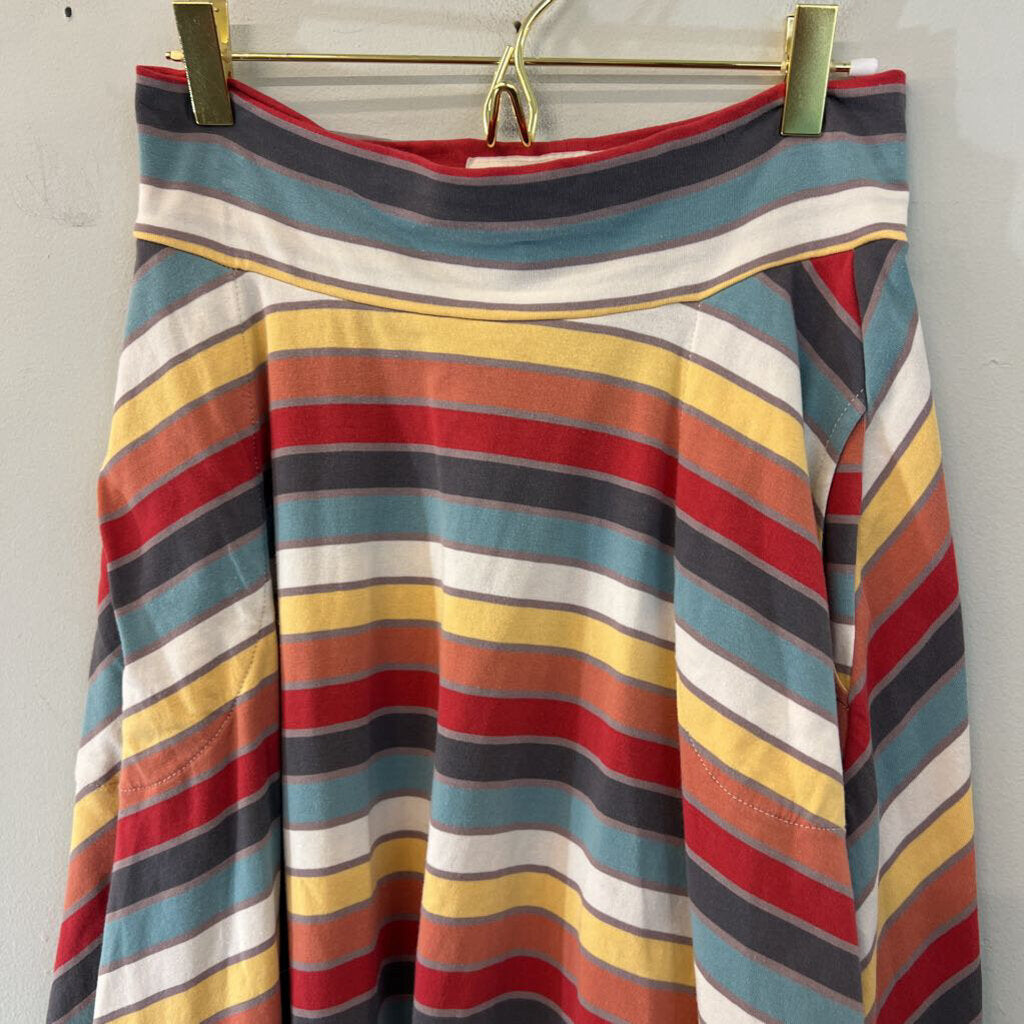 Effies Heart Multi Color Striped Skater Mini Skirt Small