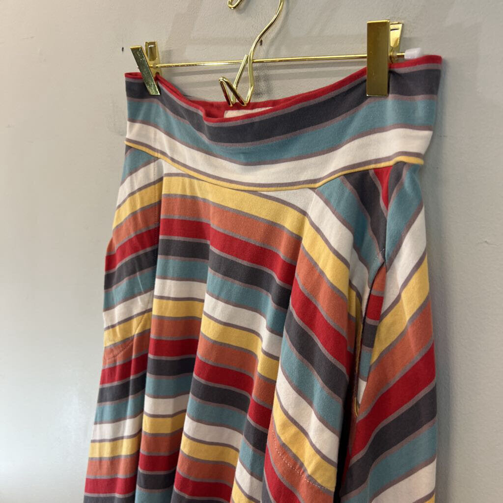 Effies Heart Multi Color Striped Skater Mini Skirt Small