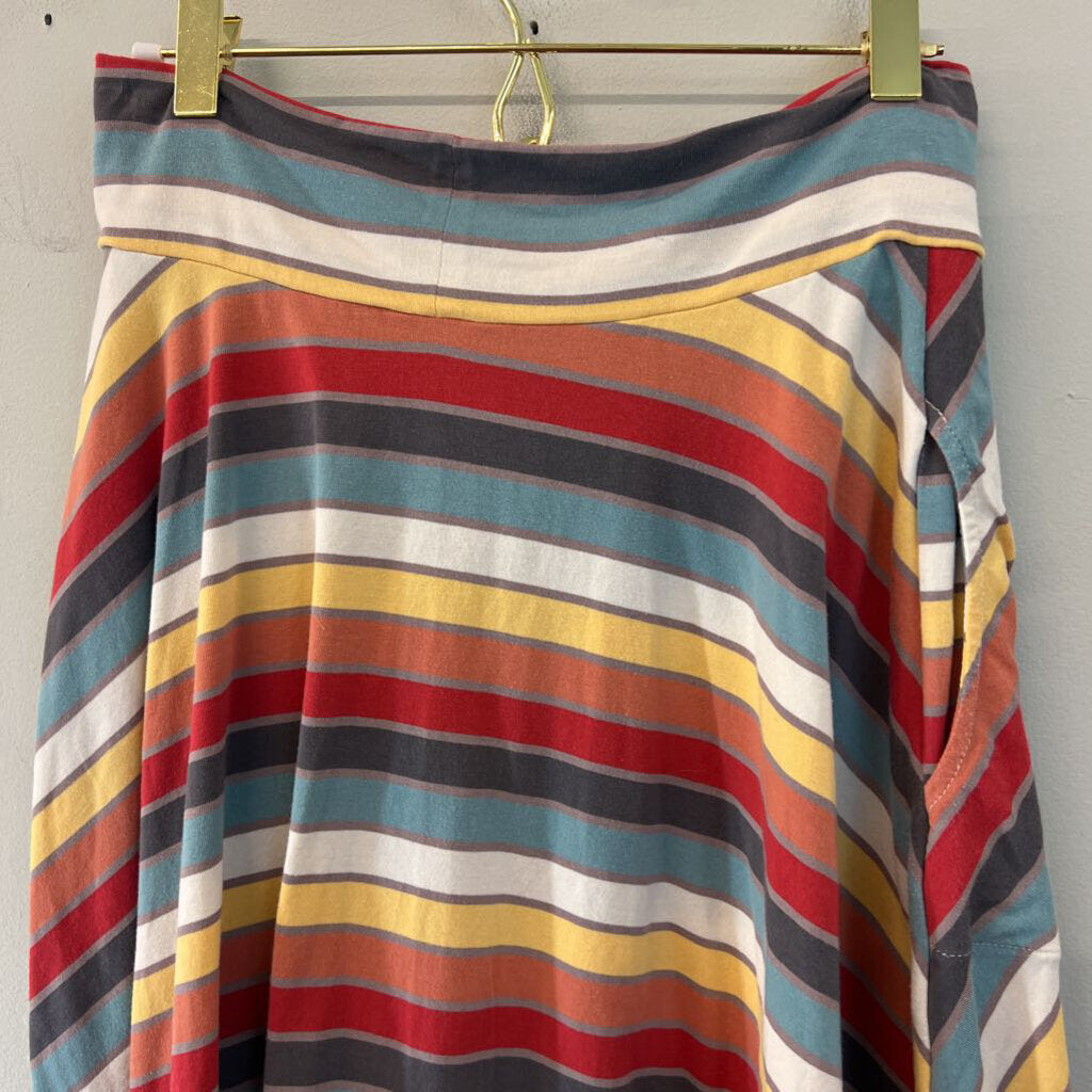 Effies Heart Multi Color Striped Skater Mini Skirt Small