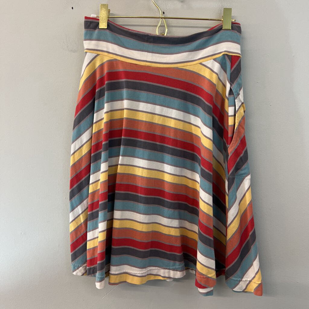 Effies Heart Multi Color Striped Skater Mini Skirt Small