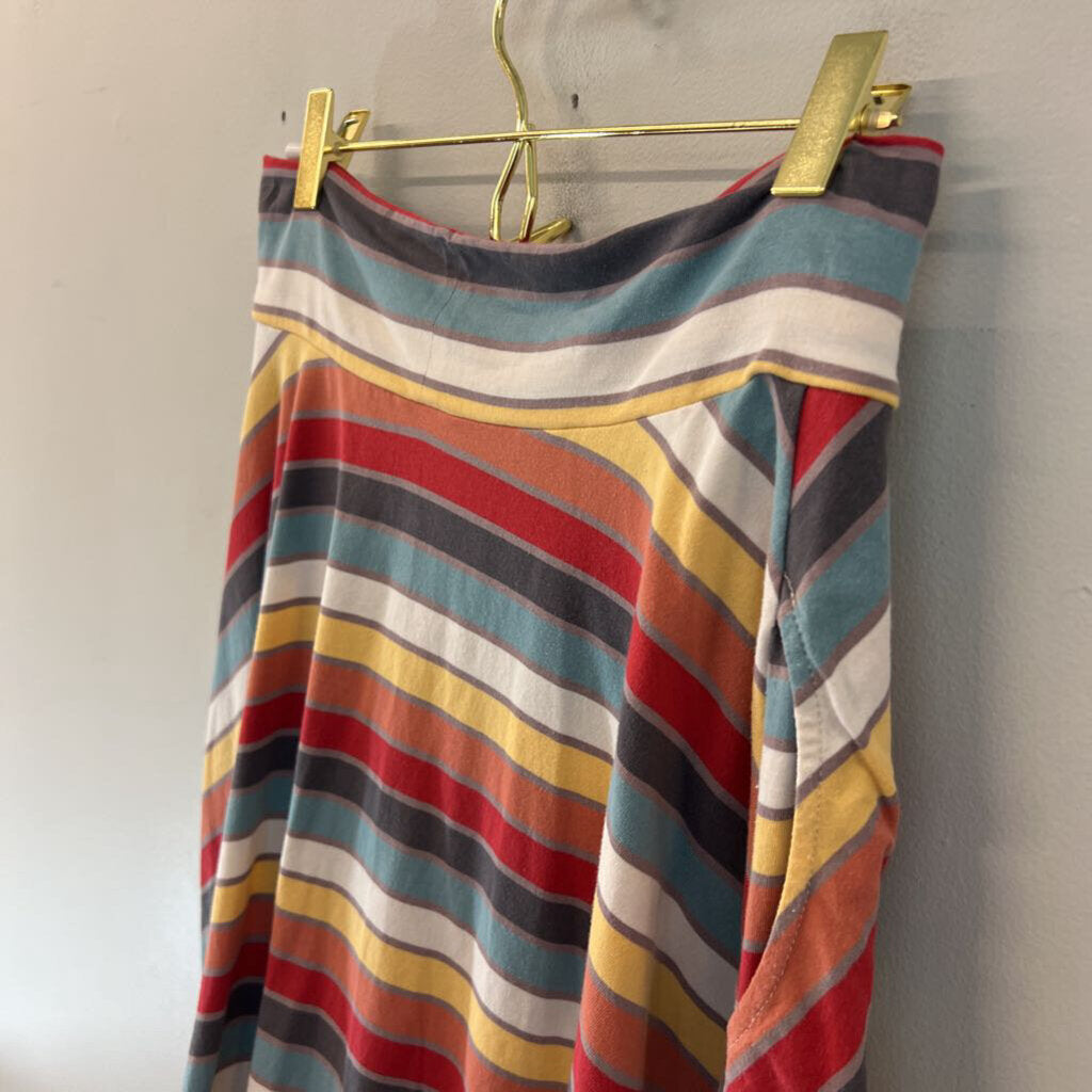 Effies Heart Multi Color Striped Skater Mini Skirt Small