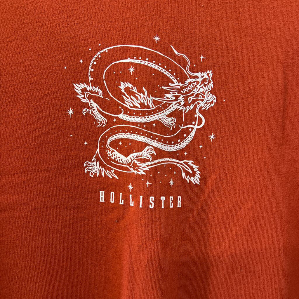 Hollister Orange Cropped Long Sleeve Pullover Extra Small