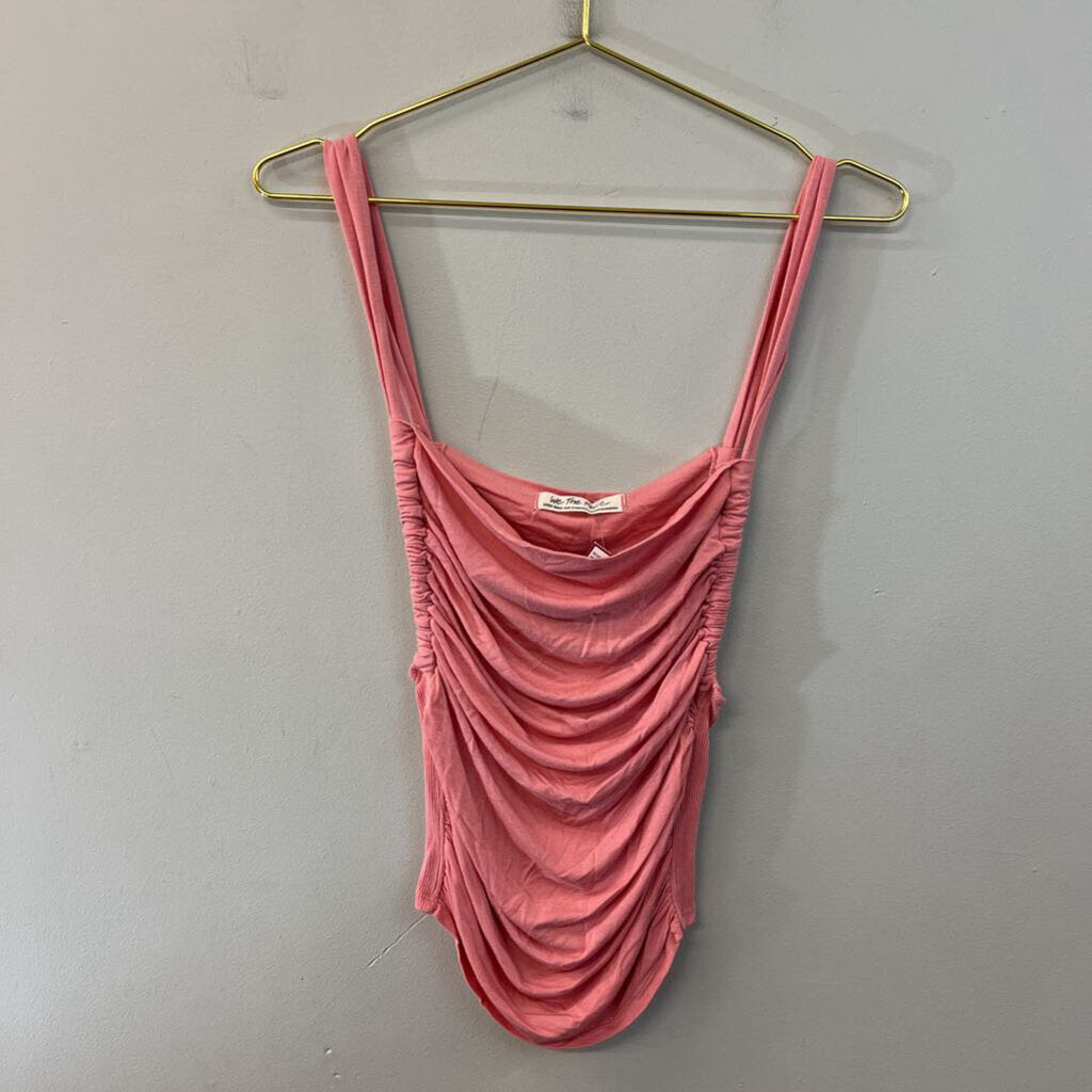 We The Free Pink Ruched Tank Top Extra Small