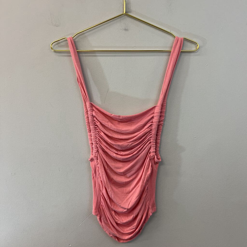 We The Free Pink Ruched Tank Top Extra Small