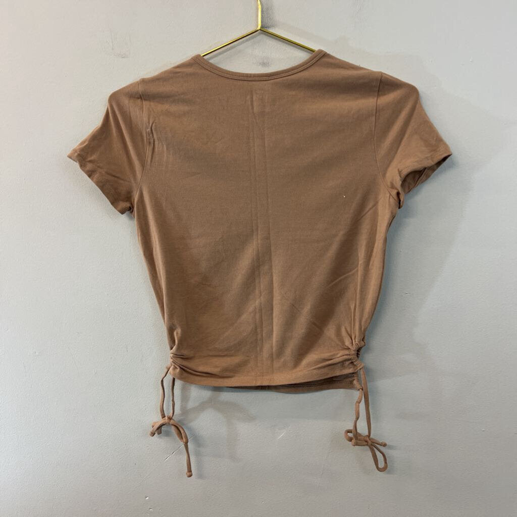 Hollister Brown Short Sleeve Crop Top Medium
