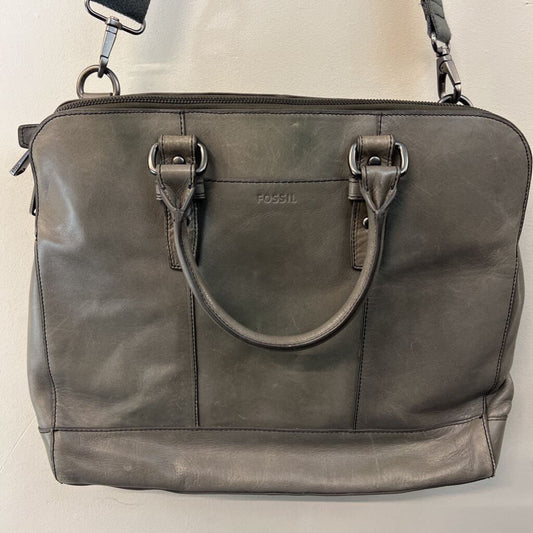 Fossil Grey Leather Messenger Purse