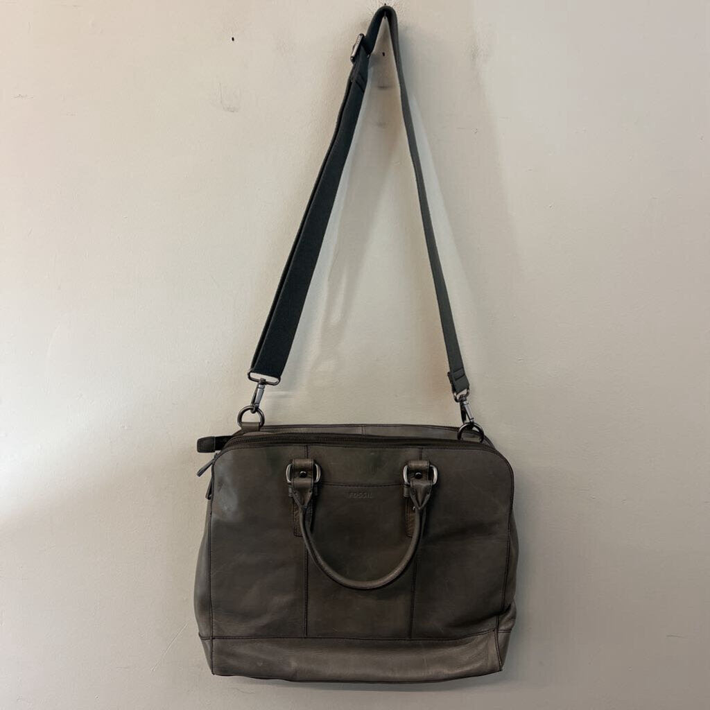 Fossil Grey Leather Messenger Purse