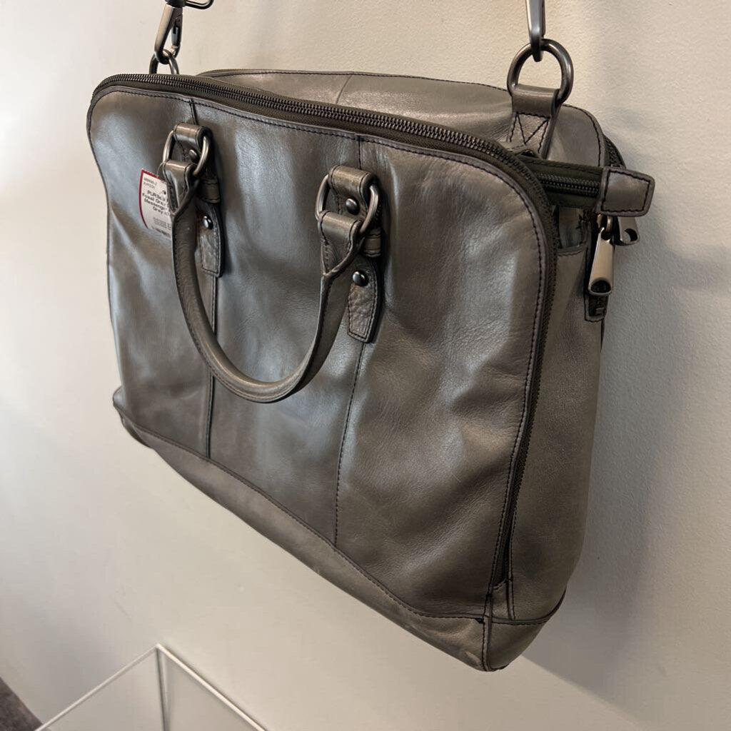Fossil Grey Leather Messenger Purse