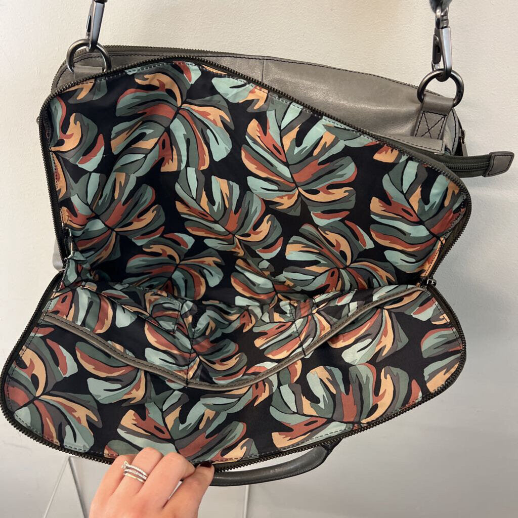 Fossil Grey Leather Messenger Purse