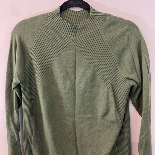 Vila Milano Green Long Sleeve Mock Neck Sweater Top Small