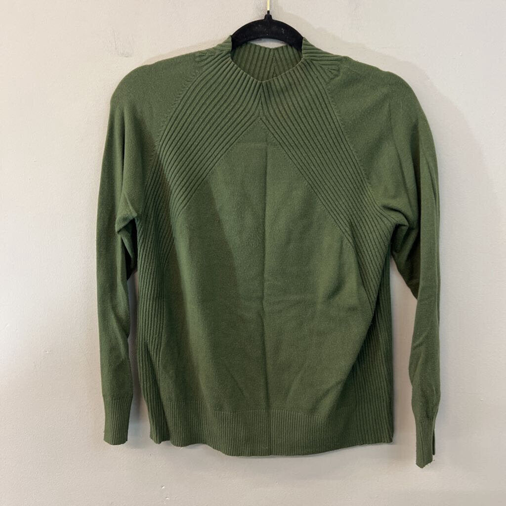 Vila Milano Green Long Sleeve Mock Neck Sweater Top Small