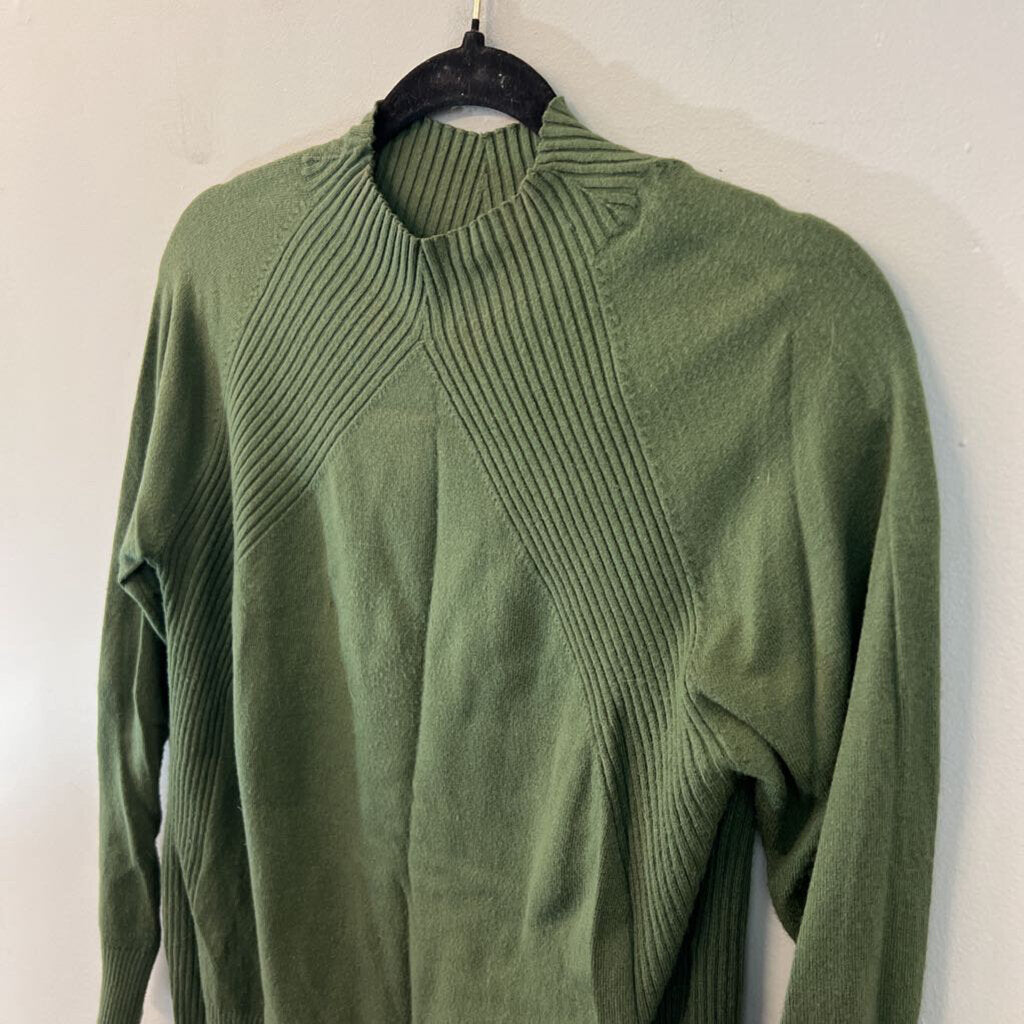 Vila Milano Green Long Sleeve Mock Neck Sweater Top Small