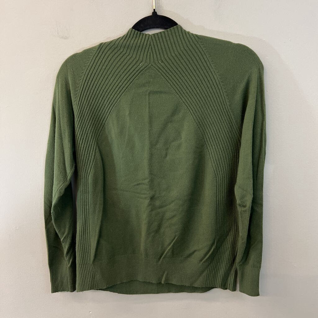 Vila Milano Green Long Sleeve Mock Neck Sweater Top Small