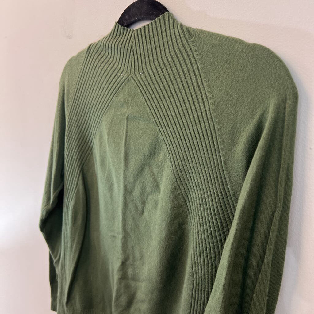 Vila Milano Green Long Sleeve Mock Neck Sweater Top Small