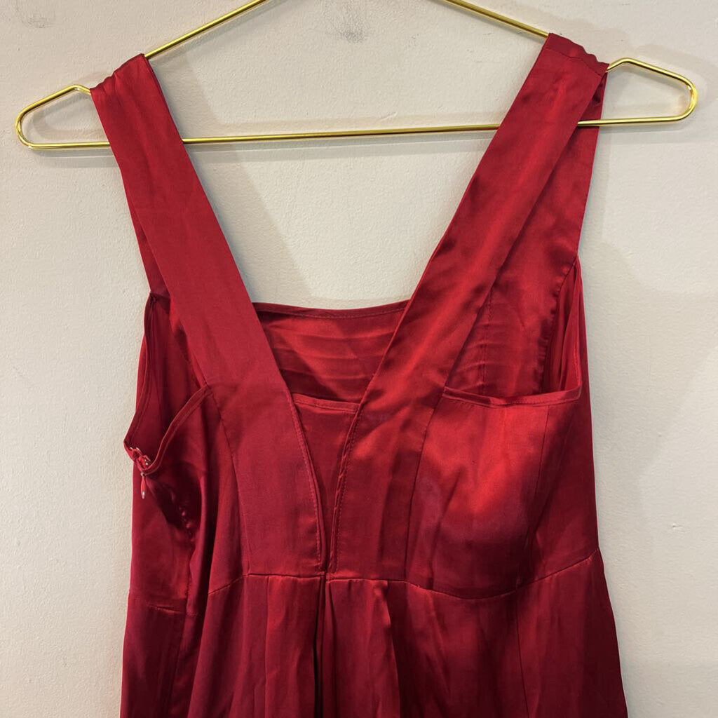 Pacametes Red 100% Silk Dress Extra Small