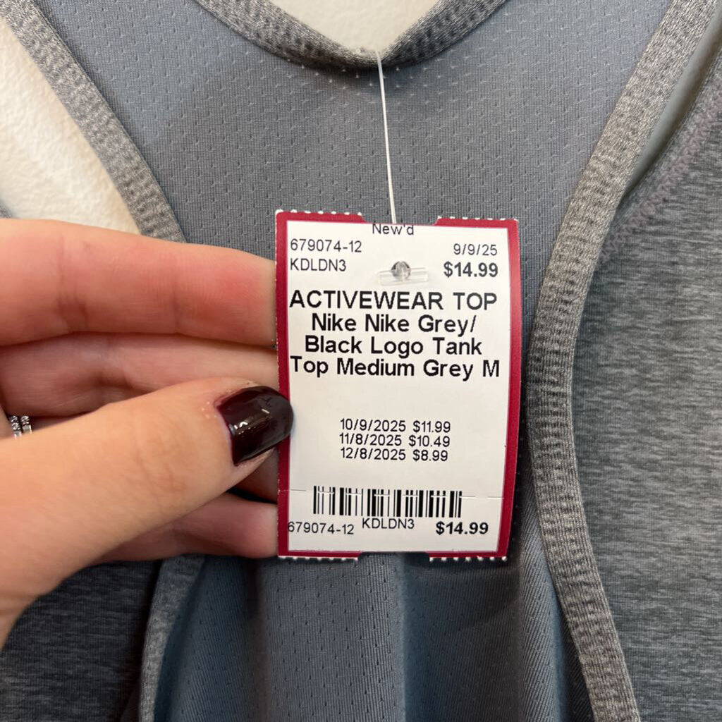 Nike Grey/ Black Logo Tank Top Medium