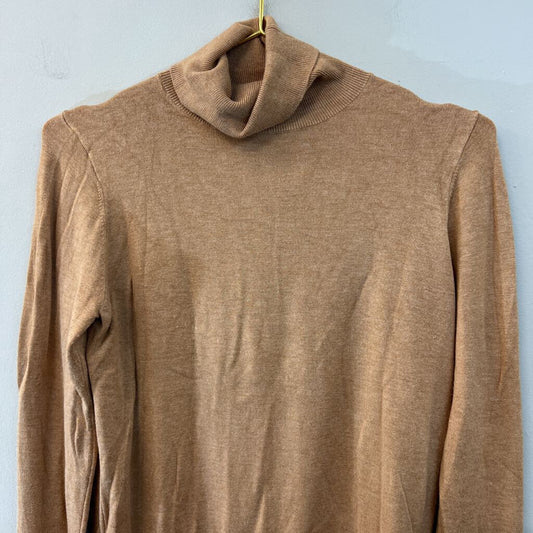 Zara Brown Knit Turtleneck Top Medium