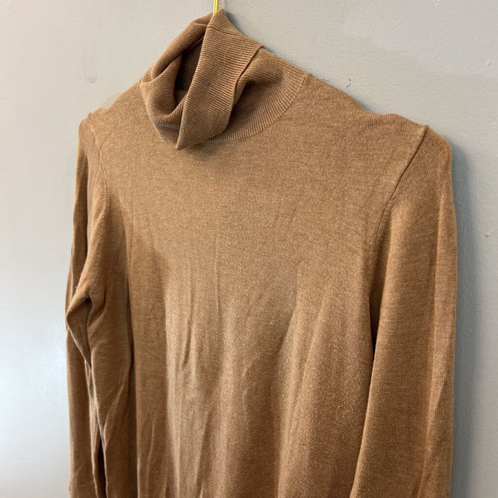 Zara Brown Knit Turtleneck Top Medium
