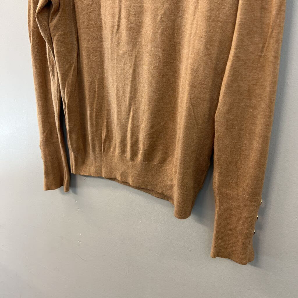 Zara Brown Knit Turtleneck Top Medium