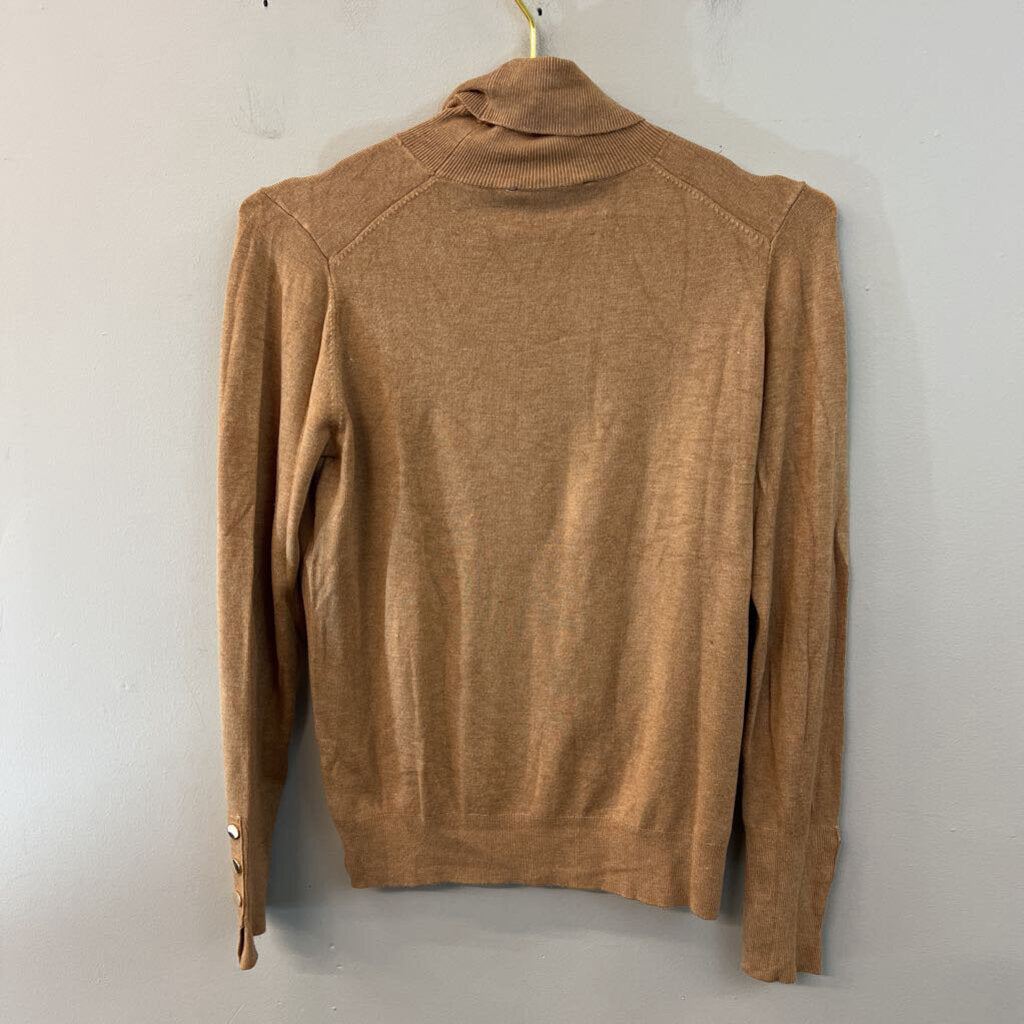 Zara Brown Knit Turtleneck Top Medium