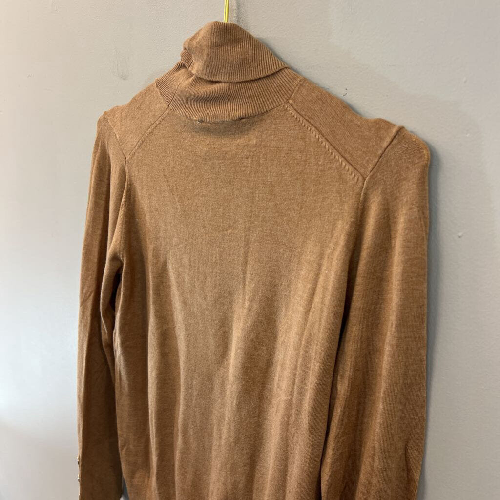 Zara Brown Knit Turtleneck Top Medium