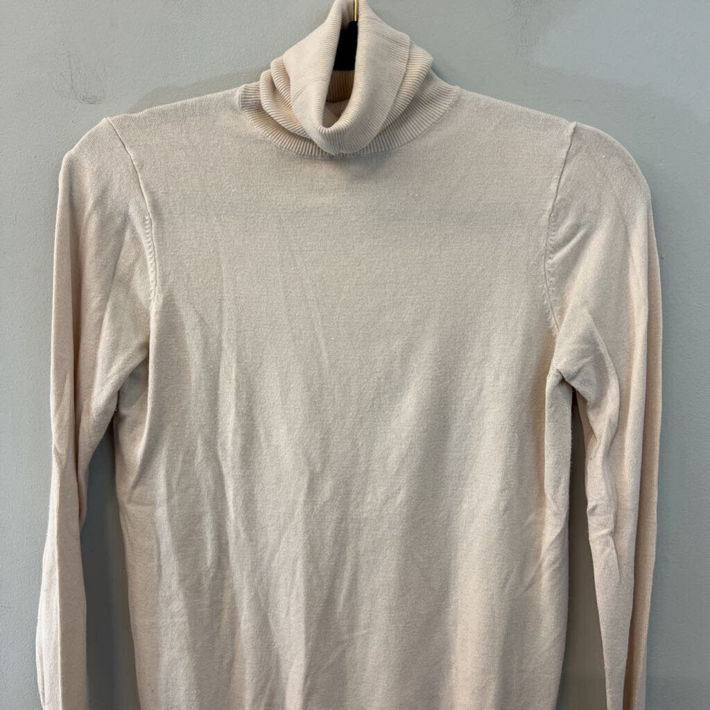 Zara Cream Knit Turtleneck Top Medium