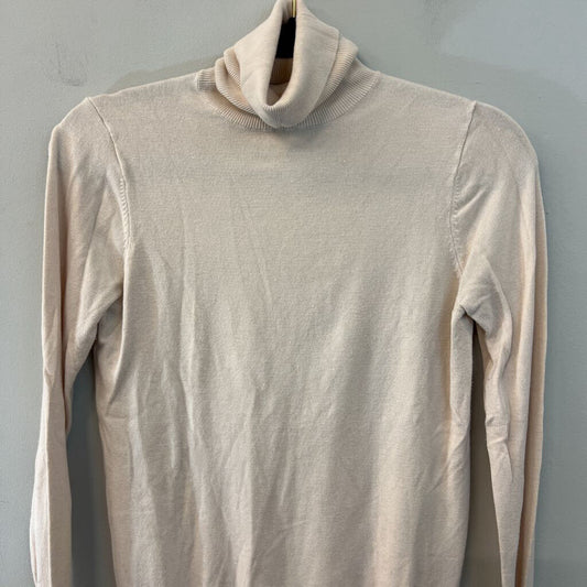 Zara Cream Knit Turtleneck Top Medium