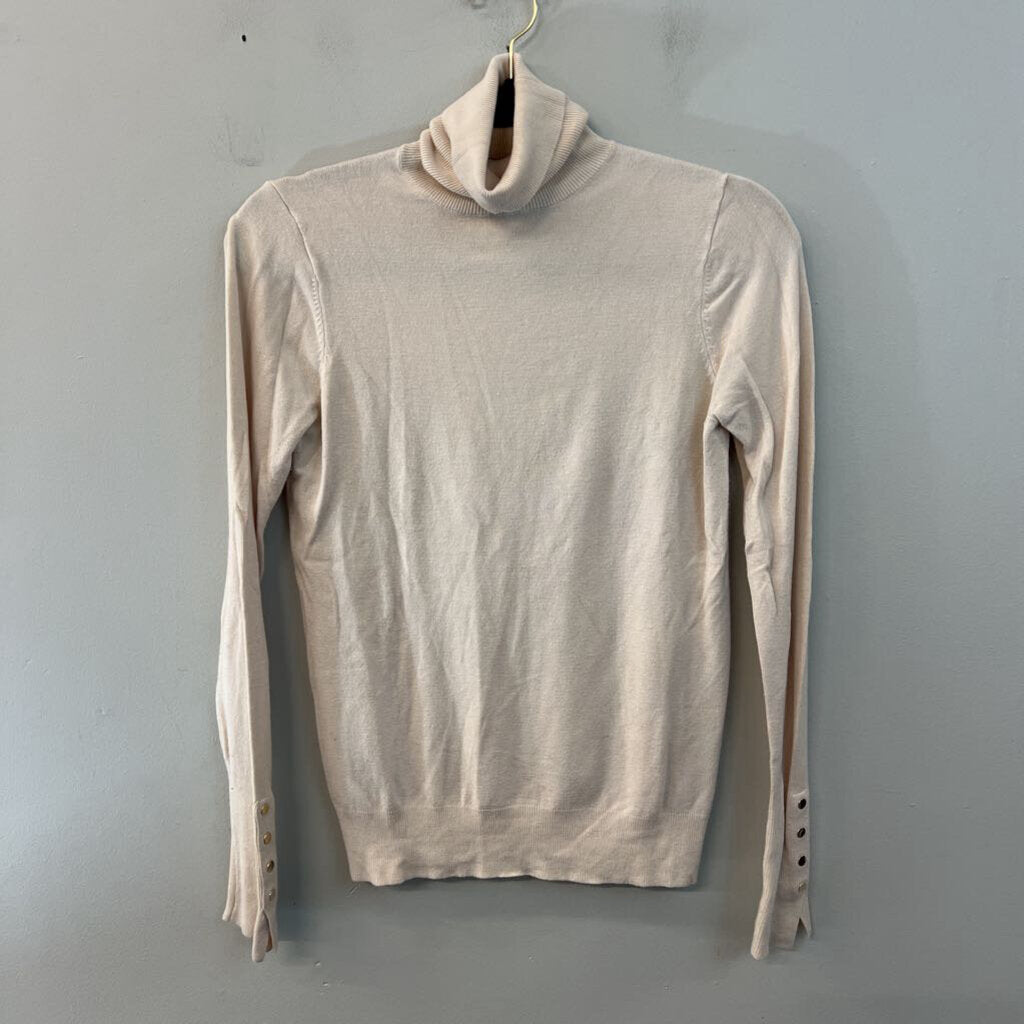 Zara Cream Knit Turtleneck Top Medium