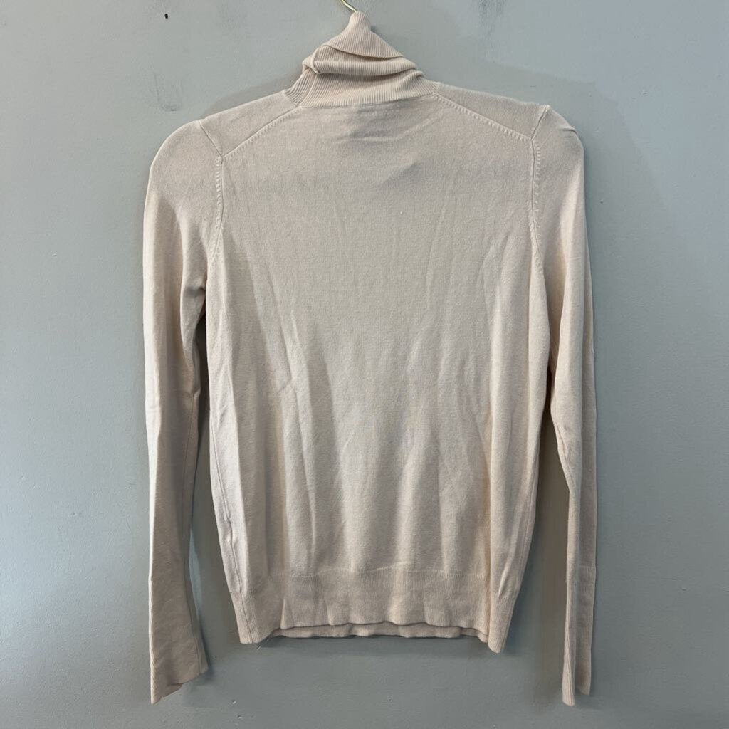 Zara Cream Knit Turtleneck Top Medium
