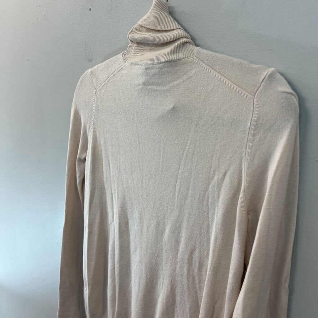 Zara Cream Knit Turtleneck Top Medium